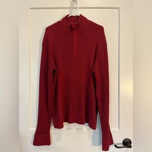 Victorinox men’s rugby ski preppy fisherman red mock neck long sleeve sweater XL